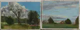 2 Schilderijen, Russisch, Twee schilderijen van Yakovleva Veronica (Russische School), olieverf op linnen, landschappen 27x20cm. en 29x20cm