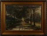 schilderij by H. van Nooyen, olieverf op linnen, bospad 50x70cm, H. van Nooyen, olieverf op linnen, bospad 50x70cm, offered Apr 2013