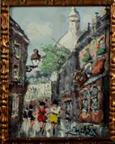 H.C. Kranenburg, stadsgezicht, Kranenburg, olieverf op paneel, stadsgezicht Parijs 20x30cm