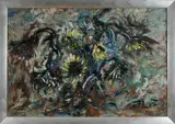 Henri Kley, zonnebloemen, Henri Kley (Delft 1903 - 1977), olieverf op paneel, Zonnebloemen NO 1, topwerk Loenen 125x83cm