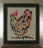 Anton Heyboer, kip, Anton Heyboer ( 1924 - 2005), gouache op papier, kip 63x74cm