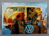 Volkswagen by gelithografeerd nr Modern Vw reclamebord van emaille, Modern VW reclamebord van emaille, gelithografeerd nr, offered Apr 2013