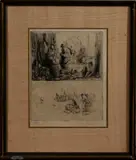 Auguste Brouet, ets, Auguste Brouet,1872-1941,Frankrijk, ets op papier, dubbele ets met figuren