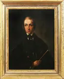 R. Waleijn, portret, Waleijn? 1848, olieverf op paneel, schilder met penseel 31x24cm