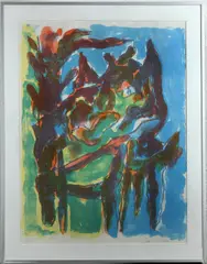 Jan Sierhuis, boomdier, Jan Sierhuis (Amsterdam 1928 ), lithografie op papier 59/100, boomdier 50x70cm