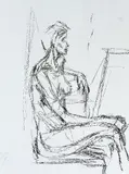 lithografie 61 by (Voorzijde A.G Alberto Giacometti, Alberto Giacometti, achterkant Deyaine par Olivier Larronde), lithografie op papier, 28x38cm, offered Oct 2012