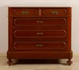 Franse notenfineer commode, Louis Philippe, Marmeren blad (gebroken wit), het meubel is in zeer goede originele staat 90x98x46cm