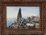 Theo Goedvriendt, Italië, Theo Goedvriendt (De Steeg 1879 - 1969 Warnsveld), olieverf op linnen, Teormina Italië 65x44cm