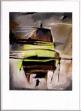 Floor Looy, pastel, Floor Looy 1997 Almelo, pastel op papier, abstracte compositie 40x50cm