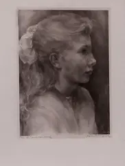 Aart van Dobbenburgh, 26e portret Marthy, Aart van Dobbenburgh '66 (1899- 1988 Amsterdam), lithografie op papier, 26e portret van Marthy 34x49cm