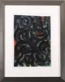 T. Wolvecamp, origineel, Theo Wolvecamp (1925 - 1992 Hengelo), olieverf op papier, abstracte compositie 39x28cm