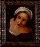 dienstmeid by Ongesigneerd vrouwenportret van een dienstmeid ca, 1900, olieverf op paneel 7x9cm, offered Oct 2011