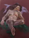 Ongesigneerd ca, vrouwelijk naakt, 1930, pastel op papier, vrouwelijk naakt 65x50cm