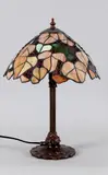Tiffany lamp, rose, Tiffany lamp met metalen voet, brons gepatineerd 21e eeuw 38xø27cm