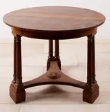 Rond tafeltje, 8 poten, Ronde mahoniehout gefineerde ronde tafel ca