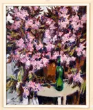 Beint Mankes, stilleven, Beint Mankes (Brummen 1918 - 1990 Laren), olieverf op linnen, stilleven met prunessen 85x70cm