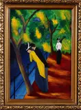 Gerard Diepeveen, naar August Macke, Gerard Diepeveen (Enschede), naar August Macke, olieverf op paneel 27x39cm