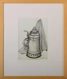 Klaas Bernink, bierpul, Klaas Bernink 1950 (Enschede), houtskool op papier, bierpul 19x28cm
