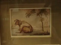 J. Jansson 1780, koeien, Johannes Janson "Fecit" 1780 (1729 - 1784 Leiden), aquarel op papier, Hollands landschap met vee 10x15cm