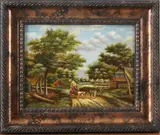 Monogram B.H.T.S., landschap 21e eeuw, Monogram B.H.T.S., olieverf op paneel, landschap 21e eeuw 30x40cm