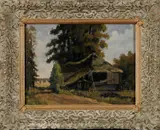 W. ten Ham, boerenschuur, W. ten Ham begin 20e eeuw, olieverf op paneel, boerenschuur 30x40cm