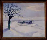 Bram Segaar, wintergezicht, Abraham Segaar (Leiden 1888 - 1962), olieverf op linnen, wintergezicht 100x80cm