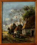 H. Noordam, landschap met boerderij, Noordam, olieverf op linnen, landschap met boerderij 40x50cm