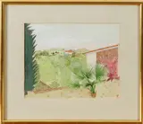 Monogram K. 20-10-'76, Spaans landschap, 20-10-'76, aquarel op papier, Spaans landschap 30x23cm