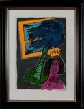 Guillaume Corneille Nr, zeefdruk, 70/150, lithografie op papier, koningin met boom 70x48cm