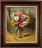 Gesig. Fiem, bloemstilleven, Fiem, olieverf op linnen, bloemstilleven 50x60cm