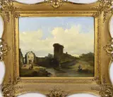 Monogram J.D.K., Dorpsgezicht, Olieverf op paneel