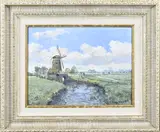 A.C. van Noort, Nabij Alkmaar Koedijk, Olieverf op paneel