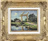 Alex Rosemeier, Weissenbruch brug, Olieverf op schilderskarton