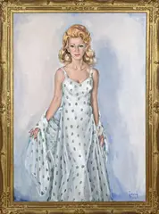 Onduid. gesign., Impressionistisch dames portret, Olieverf op linnen