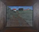 J.C.A.W. Mulder, Landschap Amsterdam, Olieverf op linnen