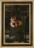 François Dumont, Italiaans paar in interieur, Olieverf op paneel