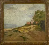 Franz Siebert, Landschap met boerenhuis, Olieverf op board
