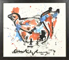 Anton Heyboer, Spetterkip, Plakkaatverf op papier