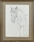 Georg Rueter, Paardenstudie, Houtskool op papier