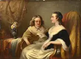 Alfred de Saint, Musicerende dames, 1846, Iets craquelé