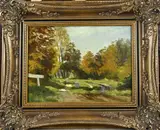 Gerard Krol, Twents landschap, Olieverf op schilderskarton