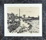 Matthijs Overmans, Medeterraans landschap, Indische inkt