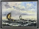 Wim Bos, Zeegezicht met platbodems