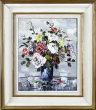 Roger Puget, Vaas met bloemen, Olieverf op linnen