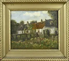 P.a. Roebeling, Boerderij met tuin, Olieverf op linnen