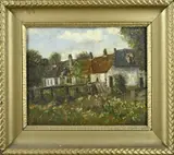 P.a. Roebeling, Boerderij met tuin, Olieverf op linnen