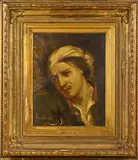 Jozef Delin, Portret gewonde man met traan, Olieverf op linnen
