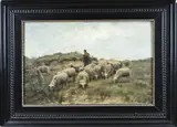 Fedor van Kregten, Herder met schapen, Olieverf op linnen