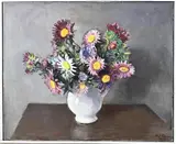 Pol Dom, Melkkan met bloemen, Olieverf op linnen 45x55 cm