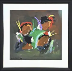 Abstracte voorstelling by Gerard 't Hart, Acryl op papier, offered Jun 2026